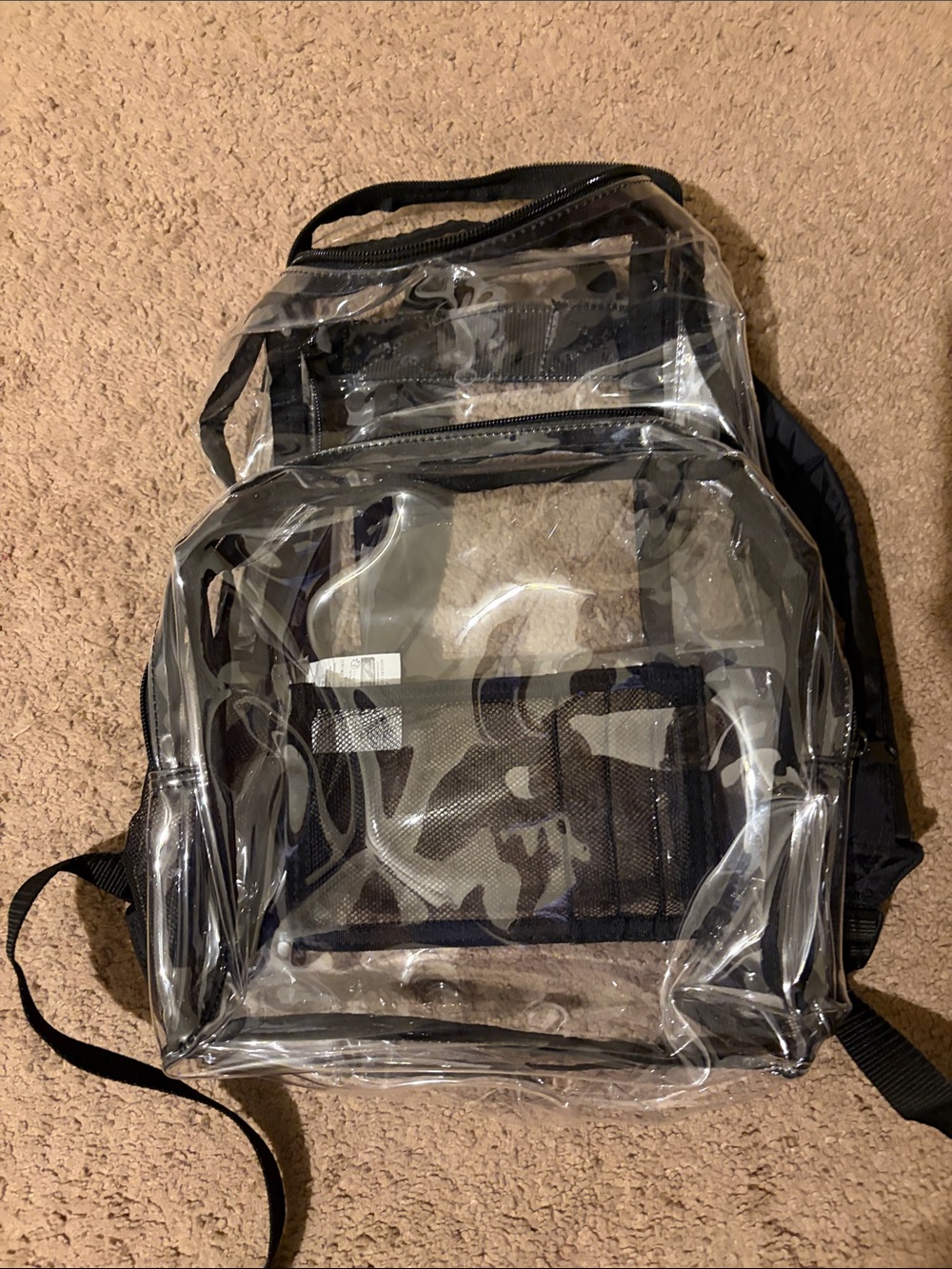 Amazon Clear Backpack Large with Black Accents
